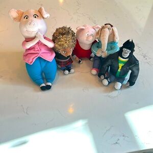 Movie SING stuffed animal beanie brand TY collection SET